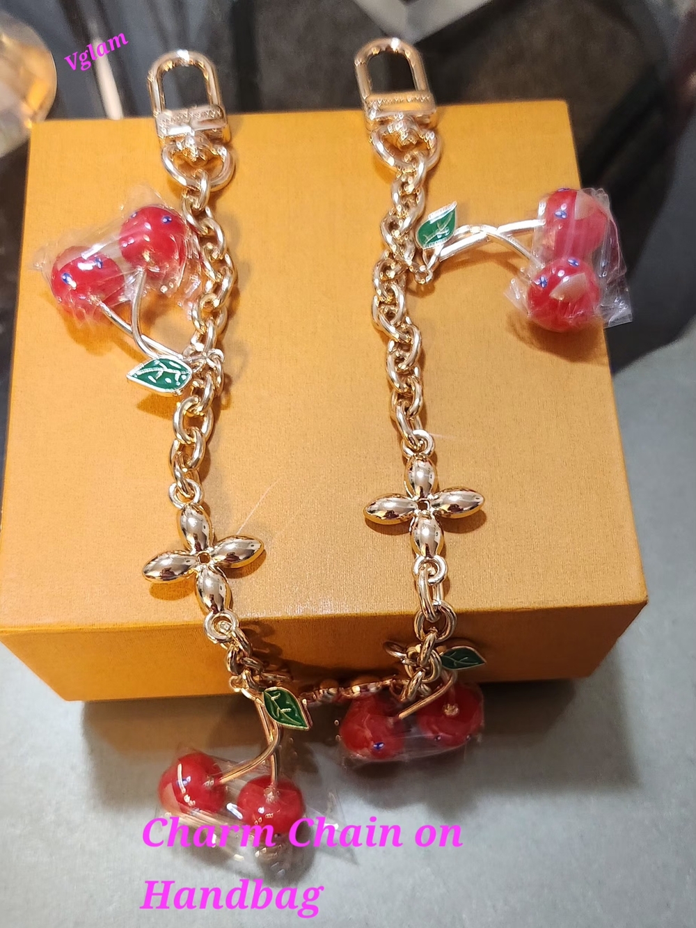 Gold-Tone Cherry Charm Chain - Women Jewelry